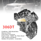 2009-2021 Land Rover Range X250 306DT 3.0T Tdv6 Diesel Long Block Engine Assy New Type Generic