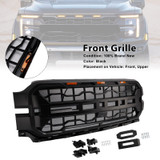 2024+ Ford F150 With LED Light 1* Front Bumper Grille With Letters Black Generic