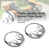 2014-2022 Harley Touring Ultra Flame Speaker Grills Accent Trim Cover Chrome Generic