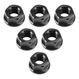 CNC Aluminum Rear Sprocket Carrrier Flange Nuts Set M10x1.25 Black