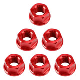 CNC Aluminum Rear Sprocket Carrrier Flange Nuts Set M10x1.25 Red
