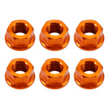 CNC Aluminum Rear Sprocket Carrrier Flange Nuts Set M10x1.5mm Orange