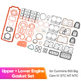 Cummins 855 Big Cam IV STC NT NTC Upper + Lower Engine Gasket Set 3801468 3801235 Generic