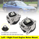 2014-2016 BMW 228i 320i 328i 428i 2x Front Engine Motor Mount 22116855456 Generic