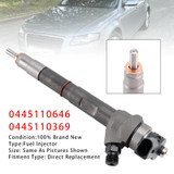 2008-2022 VW AMAROK BEETLE CC GOLF PASSAT JETTA TIGUAN 2.0L TDI 1Pcs Fuel Injector 0445110646 0445110369 Generic