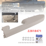2010-2014 Chevrolet Silverado 1500 2500 3500 Front Right Passenger Side Armrest Repair Kit 22818471 Gray/Titanium Generic