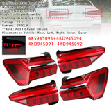 2019-2023 Audi A6 C8 4PCS Left Right Outer Inner LED Tail Light Assembly 4KD945093 4K5945093 Generic