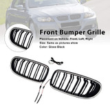 2009-2011 BMW 3 Series E90/E91 Double Rib Front Kidney Grille Gloss Black Generic