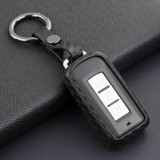 2008-2019 Mitsubishi Outlander Eclipse Cross ASX Lancer Leather Silicone Car Key Case Cover With Buckle Generic