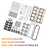 NON-AFM Lifters Kit Head Gasket Set Head Bolts Lifters & Guides for Chevy 5.3