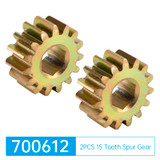 2PCS 700612 15 Tooth Spur Gear 10 DP/20 PA for Lippert RV Slide Out Systems