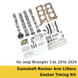 Camshaft Rocker Arm Lifters Gasket Timing Kit for Jeep Wrangler 3.6L 2016-2024