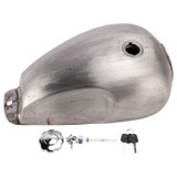 Scrambler Style Motorcycle Fuel Gas Tank 11L with Kneedents Bare Metal Unpainted