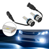 LED Headlight Bulb Kit Hi/Low Beam H8 H9 H11 12V 24W 6500K Fan Cooling For HELLA
