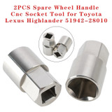 2PCS Spare Wheel Handle Cnc Socket Tool for Toyota Lexus Highlander 51942-28010