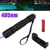 Tactical 5mw 405nm Blue Purple 18650 Laser Pointer Pen Visible Beam Light Lazer