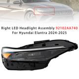 Right LED Headlight Assembly 92102AA740 For Hyundai Elantra 2024-2025