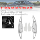 Steering Wheel Paddle Shifter For Genesis G80 Sport 17-20 Aluminium Silver