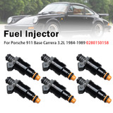 6Pcs Fuel Injector For Porsche 911 Base Carrera 3.2L 1984-1989 0280150158