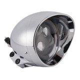40W 5.75" Beam Headlight Fog Lamp Custom 4000Lm Chrome Fits For Racer Bobber