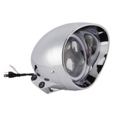 55W 5.75" Beam Headlight Fog Lamp Custom 4000Lm Chrome Fits For Racer Bobber