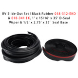 RV Slide Out Seal Black Rubber 018-312-EKD & 018-341 EK
