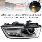 Left Xenon Headlight W/ Bulb and Ballast 8U0941043E For Audi Q3 2016-2018