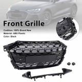 RS3 Style Honeycomb Front Grille Grill Fit Audi A3 S3 2020-2024 Gloss Black