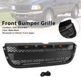 Matt Black Front Bumper Grill Grille Fit Ford Ranger 2001-2003 With LED Light