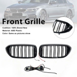 Double Slat Front Kidney Grille Fit BMW 5 Series G30 G31 2017-2020 W/LED