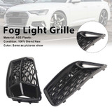 2PCS Front Bumper Grill Grille Fog Light Cover Fit Audi A6 C8 2019-2023