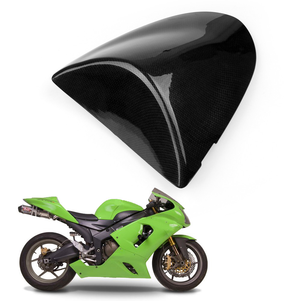 Front Driver Seat Saddle For Kawasaki Ninja ZX6R / ZX636 (2009-2018) - Black Leather Replacement Seat 2 thumbnail image