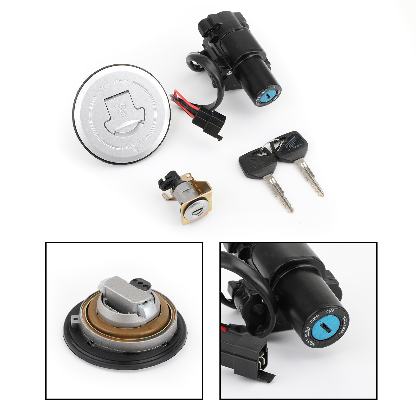 【1】【2】【3】全部セット Topteng Ignition Switch, Gas Cap & Seat Lock Key Set – Compatible