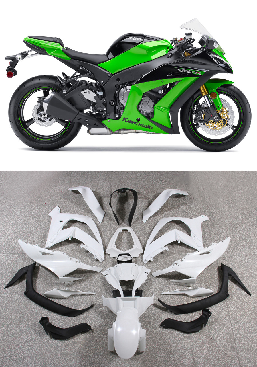 View of Front Rider Seat Kawasaki ZX10R ZX10 Ninja (2011-2015) Black - MotorGenic