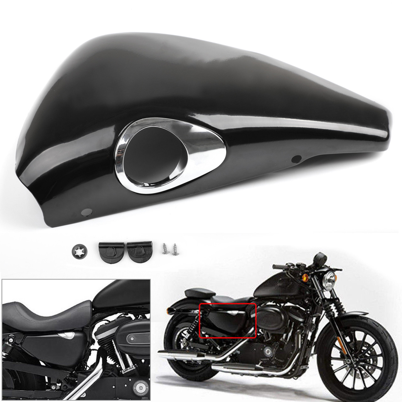 Side Battery Cover Clips for Harley Sportster 0418 XL883 XL1200 4pcs