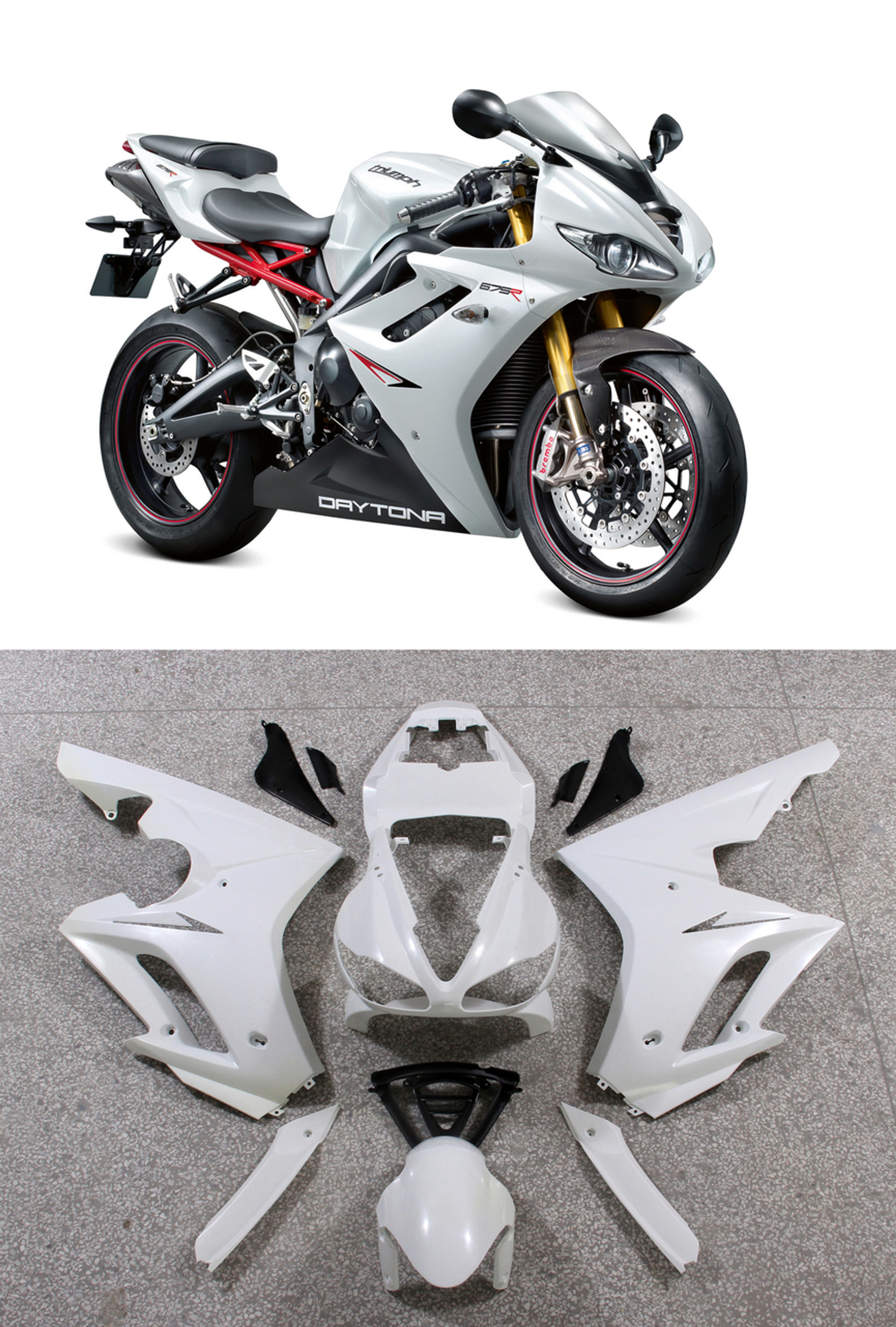 20092012 Triumph Daytona 675 Amotopart Fairings Red Daytona Racing