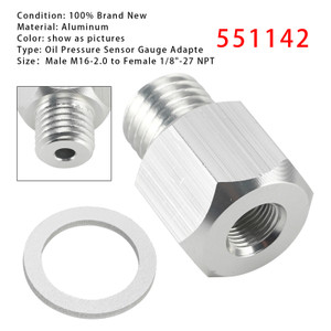 Oil Pressure Sensor Gauge Adapter Male M16-2.0 Adapter Female 1/8-27 NPT 551142