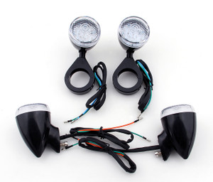 Turn Signal Fog Light 41mm Relocation Fork Clamp For Harley Dyna Sportster, Black