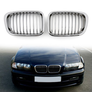 Car Front Fence Grill Grille BMW E46 4 Doors (1998-2001) 3 Series, Chrome