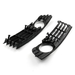 2 Pcs Low Bumper Fog Light Lamp Grille Grill Cover Audi A4 B6 (2002-2005) Black