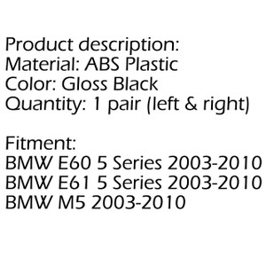 Kidney Grille Double Rib BMW E60 E61 5 Series M5 (03-10) Gloss Black