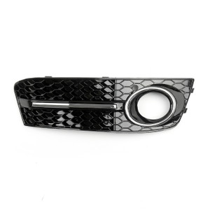 Bumper Grills Right Fog Light Grilles Cover for Audi A4 B8 (2009-2011) Black