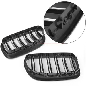 Double Line Front Hood Kidney Grill Grille For BMW 5Series F10 / F11 /F18 (10-16) Gloss Black