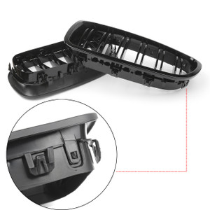Double Line Front Hood Kidney Grill Grille For BMW 5Series F10 / F11 /F18 (10-16) Gloss Black