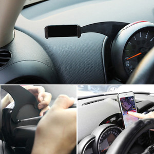 360 Degree Rotation Car Phone Mount Cradle Holder Stand Kit For Mini Cooper F60 Gray Union Jack