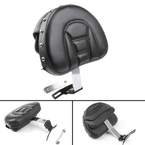 Driver Seat Rider Backrest Pad For Harley Fatboy FLSTF Heritage Softail (07-17) Chrome