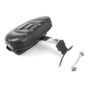 Driver Seat Rider Backrest Pad For Harley Fatboy FLSTF Heritage Softail (07-17) Chrome