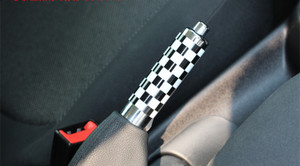 Mini Cooper Checkered Handle Hand Brake Emergency Cover Trim, Black White