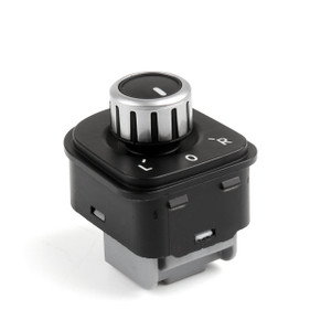 OEM Chrome Side Mirror Adjusting Knob Switch Heat Function for VW Sagitar Golf 5, Black