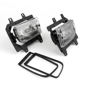 Front Bumper Fog Lights Plastic Lens Kit for BMW E30 3-Series Sedan (85-93) Clear
